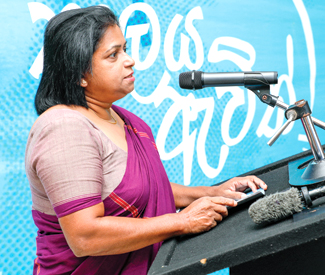 National Integration Division, Ministry of Justice, Prison Affairs and Constitutional Reforms Additional Secretary R P S Samankumari addressing the gathering 