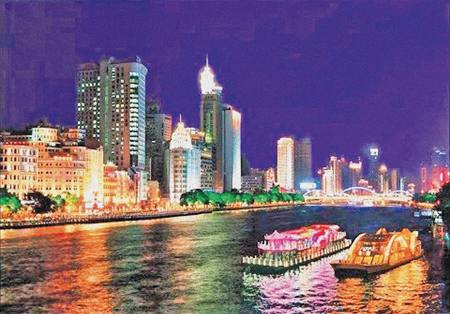 Pearl River at Guangzhou at night