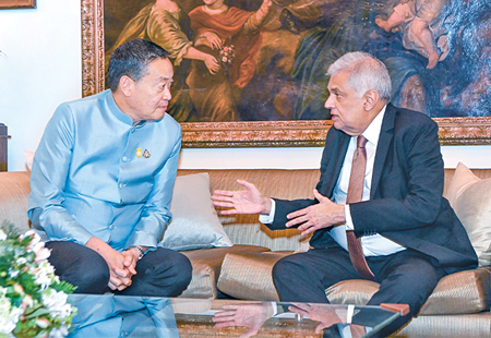 President Ranil Wickremesinghe holding bilateral talks with Thai Prime Minister Srettha Thavisin