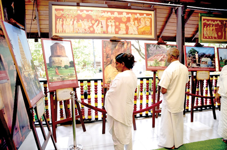 Devotees viewing the exhibition