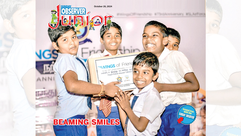 01-Jun-Cover Children of Myliddi North Kalaimagal Maha Vidyalayam beaming with joy after the ceremonial opening of their new Main Hall, a project completed by the Sri Lanka Air Force (SLAF), turning over a new chapter in their school’s history.