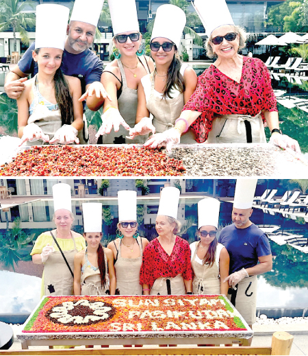 Cake mixing event with the guests