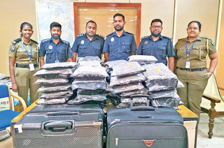 The drug haul seized at the BIA with Customs officials