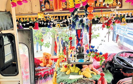 Some decorations block the driver’s view