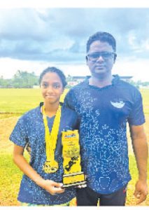 Disali Lokuwithana with her Coach Asela Pradeep