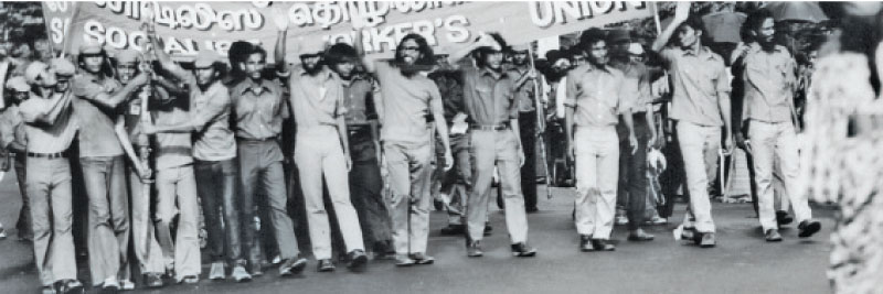 Rohana Wijeweera at a May Day rally