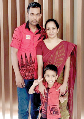 Saven with his parents