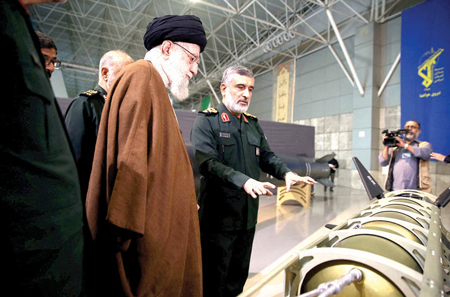 The Iranian Supreme Leader inspecting a military facility