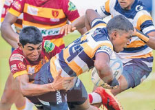 Action from the match