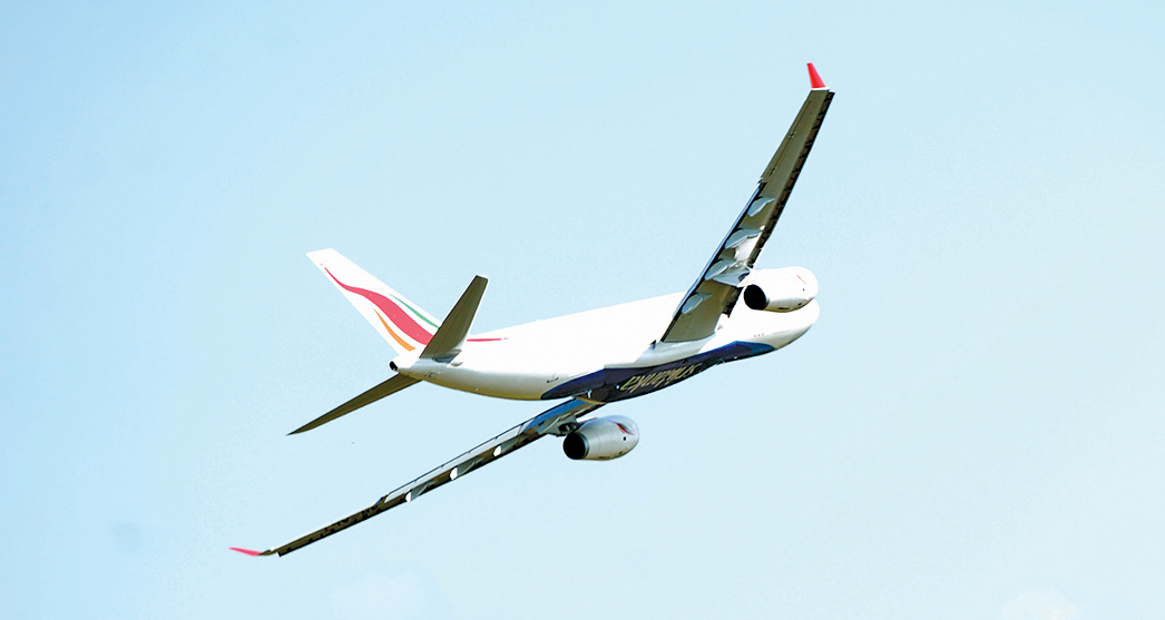 The aircraft performed a low fly-past over Colombo and Katunayake before touching down at BIA.