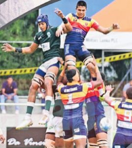 Action from the match between Trinity and Isipathana