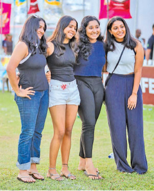 Thomian rugby fans at the match played at Mount Lavinia